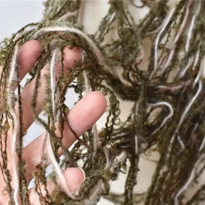 Mélange de laine vert enge, accessoires de dentelle de transformation, conception de mariage, décoration de vêtements, matériaux faits à la main, tissu de ligne