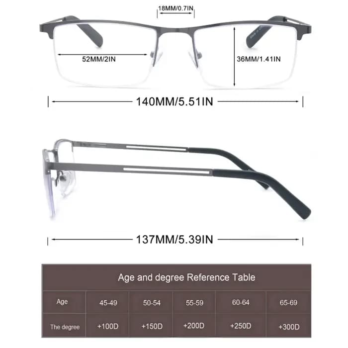 Lunettes de lecture à lumière bleue pour hommes