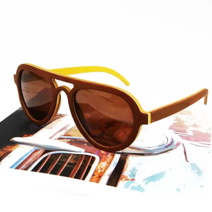 Lunettes de soleil rétro Vintage en bois pour hommes et femmes