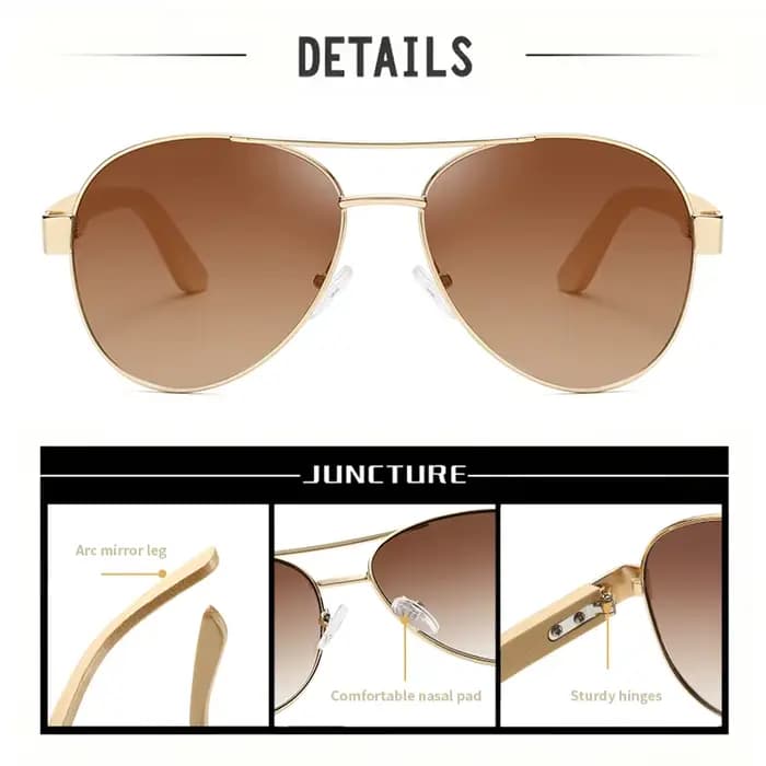 JUNCTURE lunettes de soleil en bois pour hommes femmes carré nouvelles