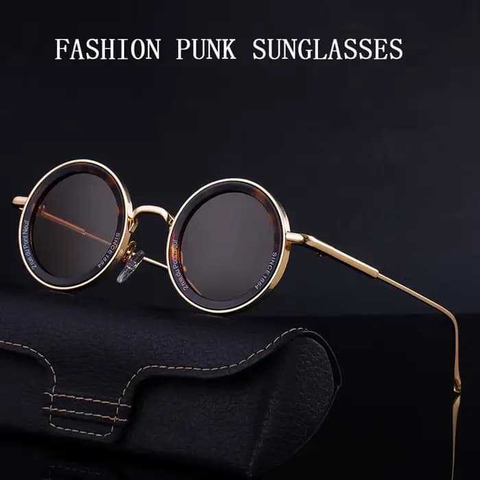 2025 Steampunk lunettes de soleil pour hommes mode ronde Punk