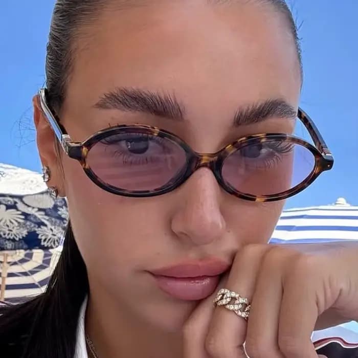 Lunettes de soleil Vintage ovales léopard noir pour femmes