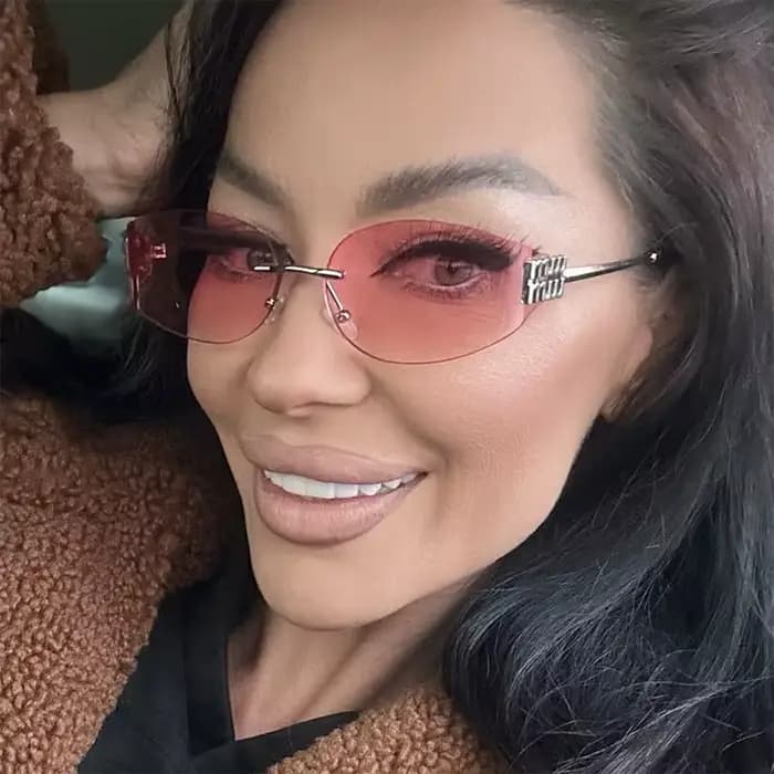 Lunettes de soleil ovales sans monture pour femmes