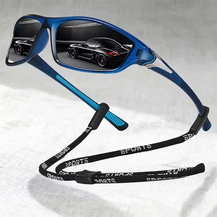 Lunettes de soleil de sport vintage avec chaîne