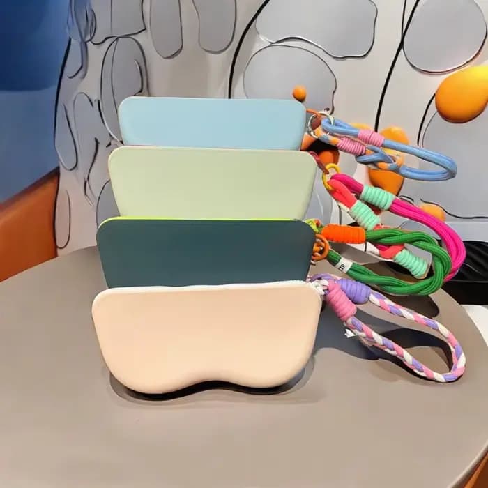 Étui à lunettes à fermeture éclair en silicone