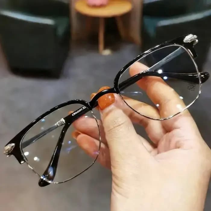 Lunettes de lecture demi-cerclées en métal tendance pour hommes et femmes
