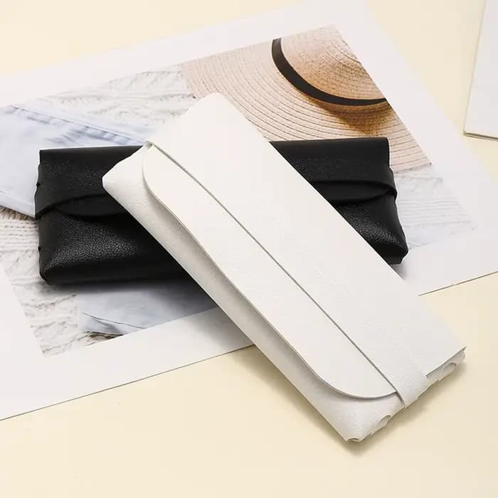 Étuis à lunettes en cuir souple et élégant noir et blanc – Sacs de protection