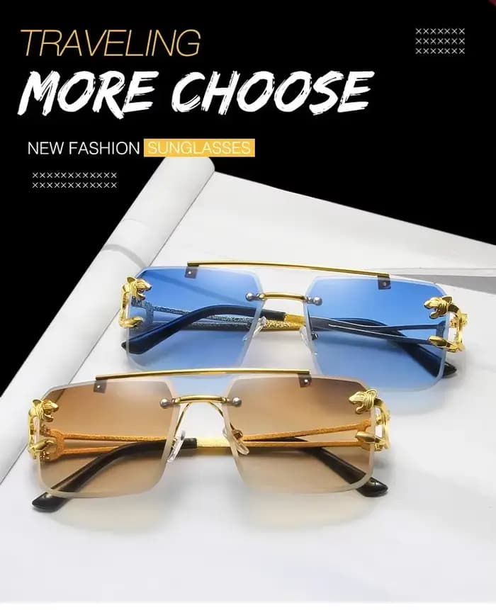 Lunettes de soleil sans monture pour homme et femme