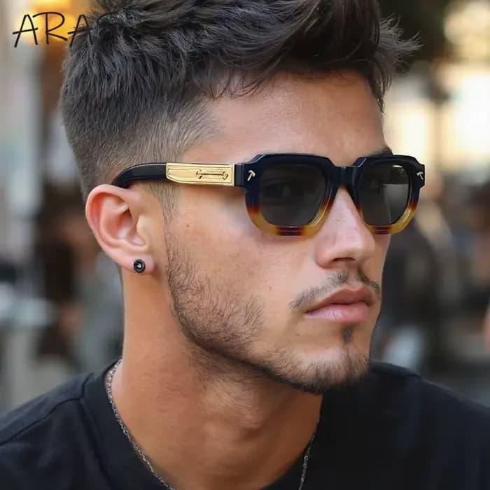 Lunettes de soleil polarisées carrées pour hommes 2026 – Marque de luxe