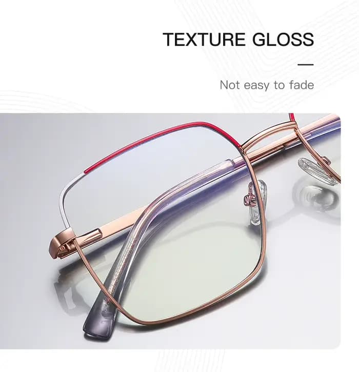 JMISUS mode femmes lunettes multifocales progressives cadre métallique carré avec lentilles photochromiques bloquant la lumière bleue