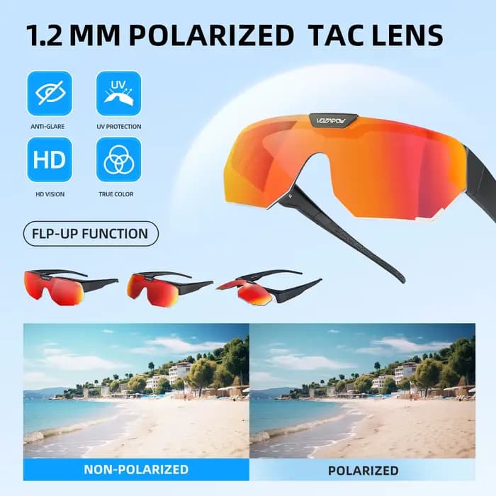 Vozapow lunettes de cyclisme polarisées Protection UV400