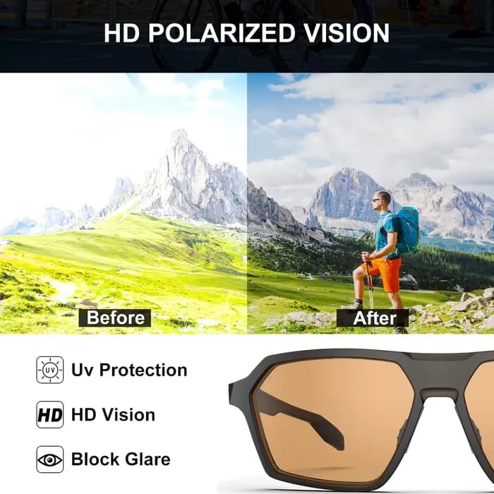 Lunettes de soleil de pêche polarisées hommes conduite nuances
