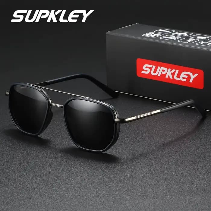 SUPKLEY Lunettes de soleil exquises avec monture rectangulaire et film polarisant pour une photographie polyvalente