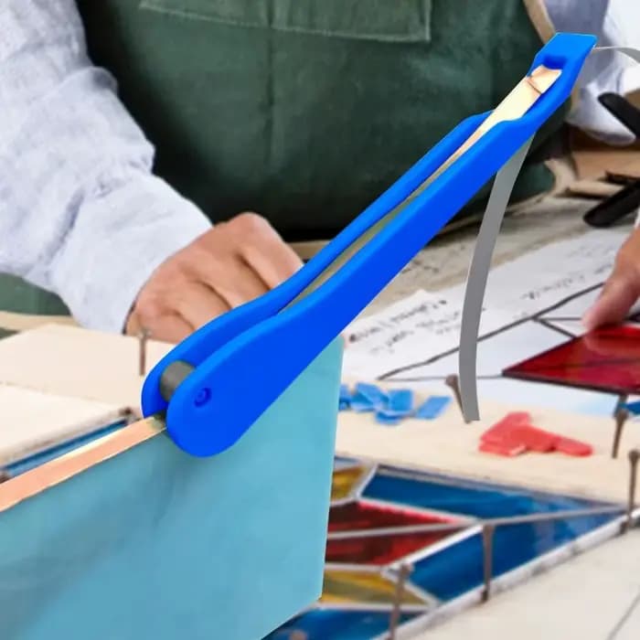 Outil de dorure manuel en plastique pour verre teinté, robuste et durable, avec guide à rainures pour lisser les bords, pour verre coloré