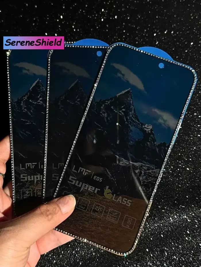 Verre trempé de luxe à paillettes diamant pour iPhone 17 Pro Max 17 pro 17air avec strass protecteur d'écran de confidentialité Film avant 17