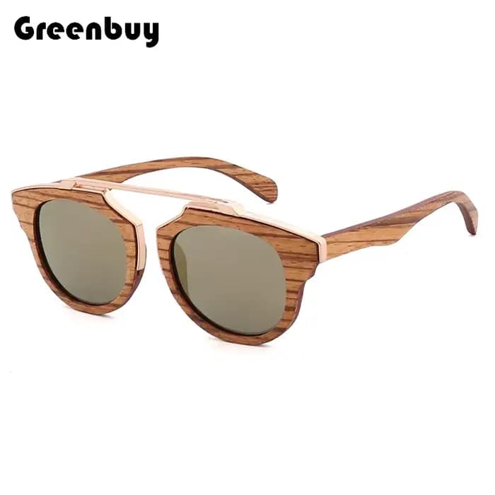 Lunettes De soleil en bois naturel hommes