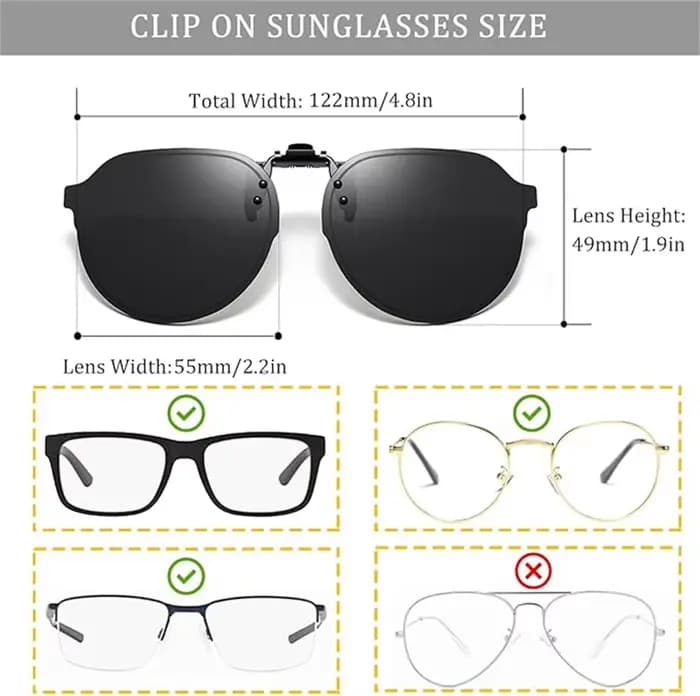 VIVIBEE Flip Up Clip sur lunettes de soleil polarisées hommes conduite femmes pêche UV400 Vision nocturne