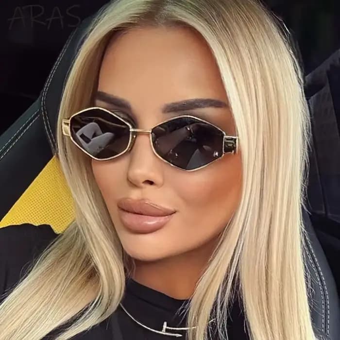 Lunettes de soleil hexagonales vintage punk pour femme 2026 – Design de marque de luxe