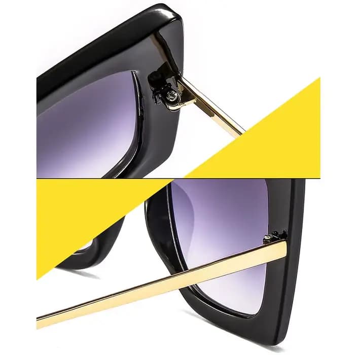 Lunettes de soleil carrées noires pour femmes