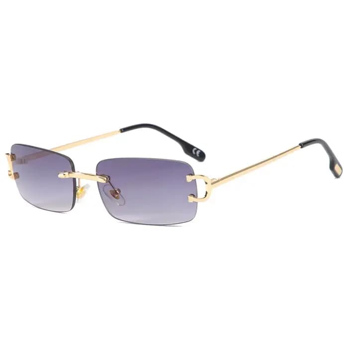 2024 Lunettes De soleil sans monture en métal Vintage cadre carré femmes