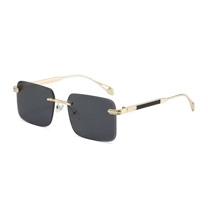 Lunettes de soleil carrées en métal de luxe pour hommes