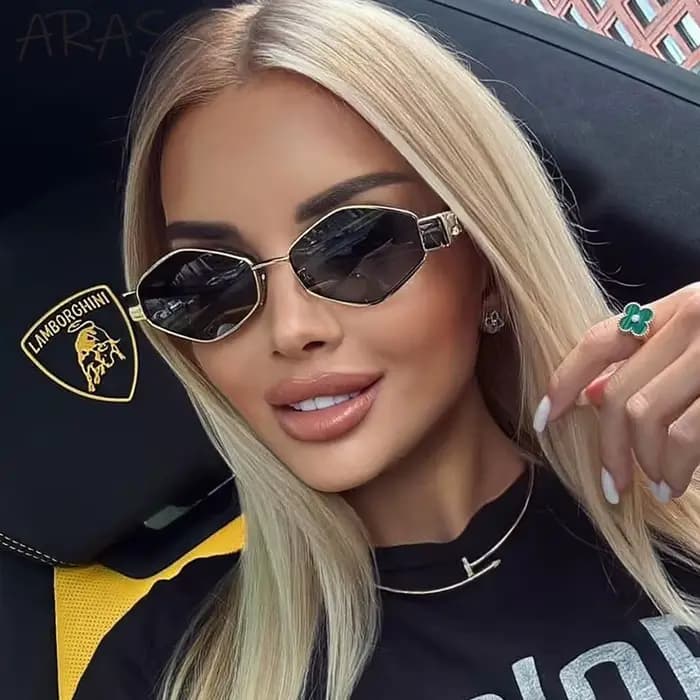 Lunettes de soleil hexagonales vintage punk pour femme 2026 – Design de marque de luxe