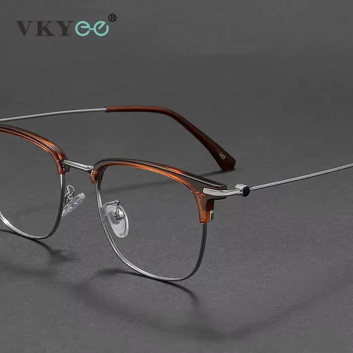 VICKY mode Vintage sarcelle pur titane lunettes hommes et femmes ordinateur bleu blocage myopie personnalisable Prescription D8060