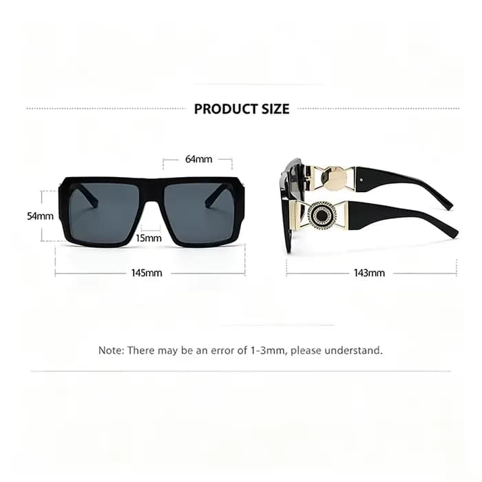 Grandes lunettes de soleil carrées pour hommes et femmes
