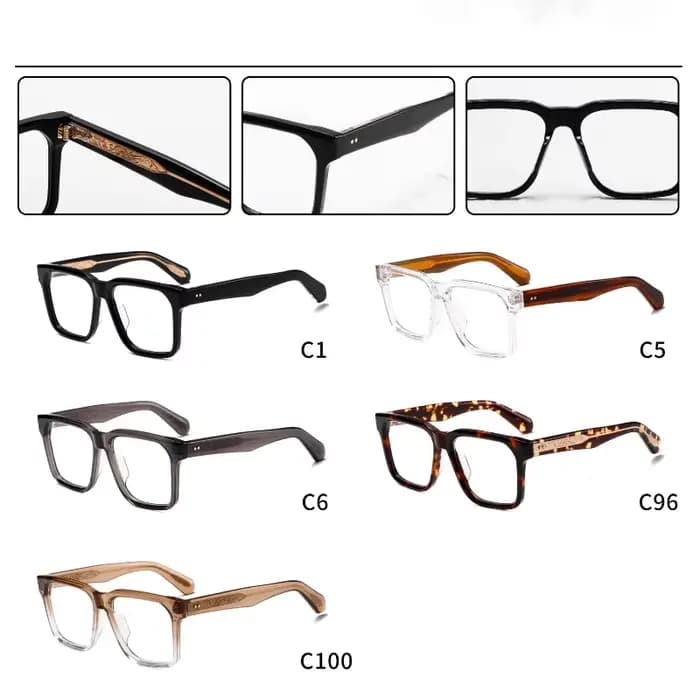 Lunettes optiques en acétate de grande taille