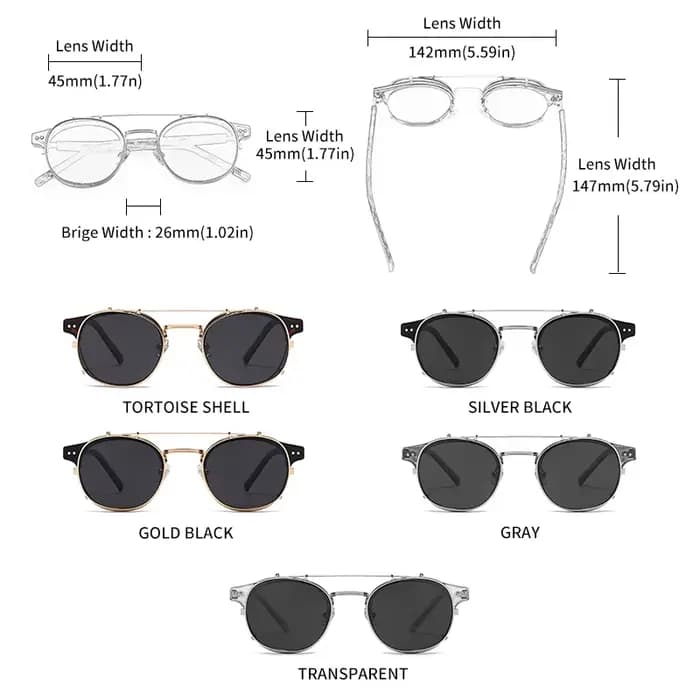 GCV Double couche lentille amovible lunettes de soleil