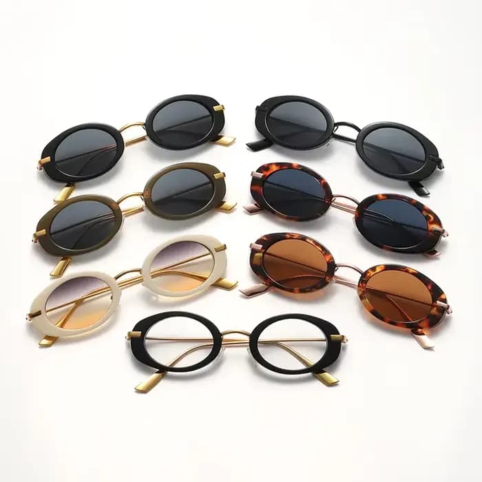 Lunettes de soleil ovales à petite monture pour femmes et hommes