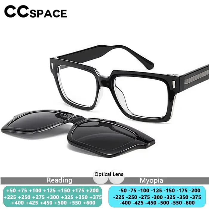 Monture de lunettes à clip magnétique épaisse pour lunettes d'homme