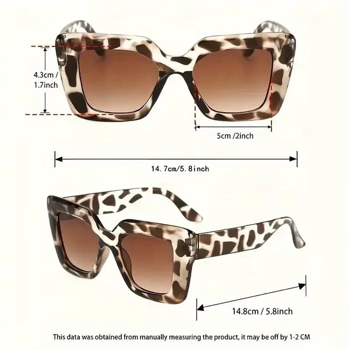 Lunettes léopard rétro surdimensionnées pour femmes