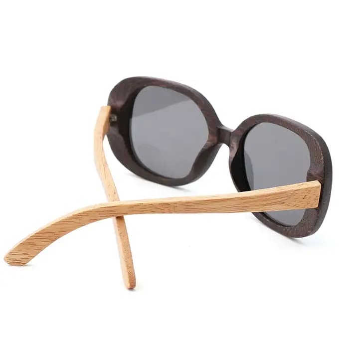 Lunettes de soleil en bois Bahua polarisées UV400 pour femmes et hommes