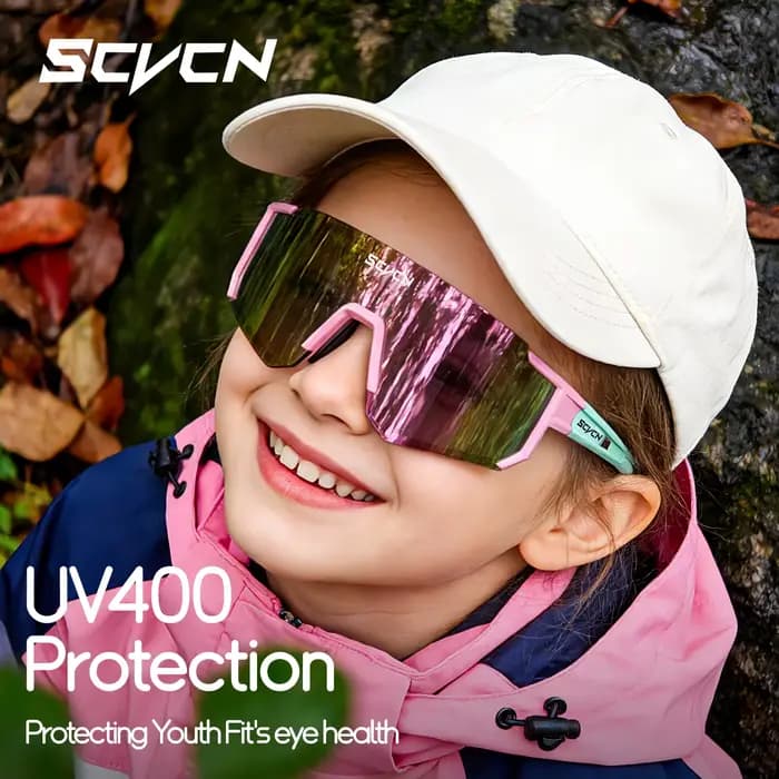 Lunettes de sport pour enfants SCVCN, lunettes de vélo pour enfants, lunettes de cyclisme photochromiques UV400, lunettes de soleil pour adolescents pour le cyclisme en plein air