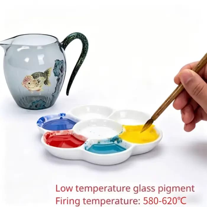 Poudre de glaçure à basse température pour four électrique, 12 couleurs, pour artisanat en verre peint à la main, peinture décorative DIY