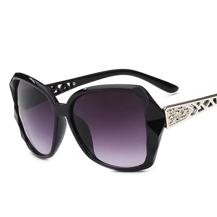 Mode grandes lunettes de soleil violettes femmes marque de luxe