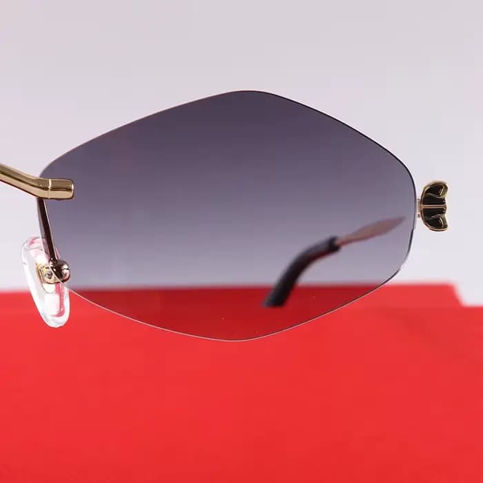 Lunettes de soleil rétro sans monture pour femmes
