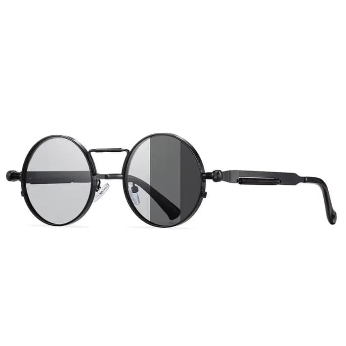 BARCUR-Lunettes de soleil rondes polarisées pour hommes et femmes, lunettes de soleil rétro steampunk, style vintage, accessoire de lunettes UV400, Oculos