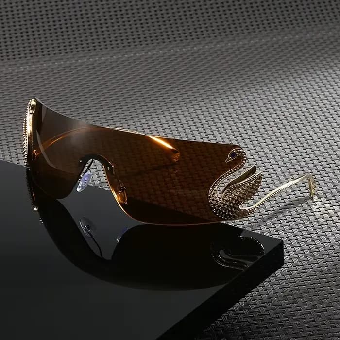 Lunettes de soleil vintage sans monture tendance pour femmes