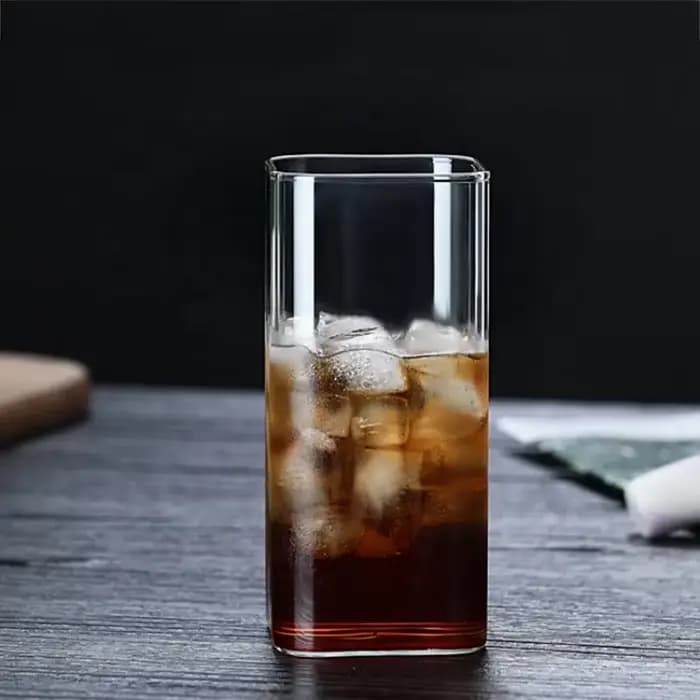 Verre carré thé au lait tasse de boisson verre Transparent à haute teneur en Borosilicate boisson froide jus de lait tasses à thé bière tasse à café 250/350/450ML
