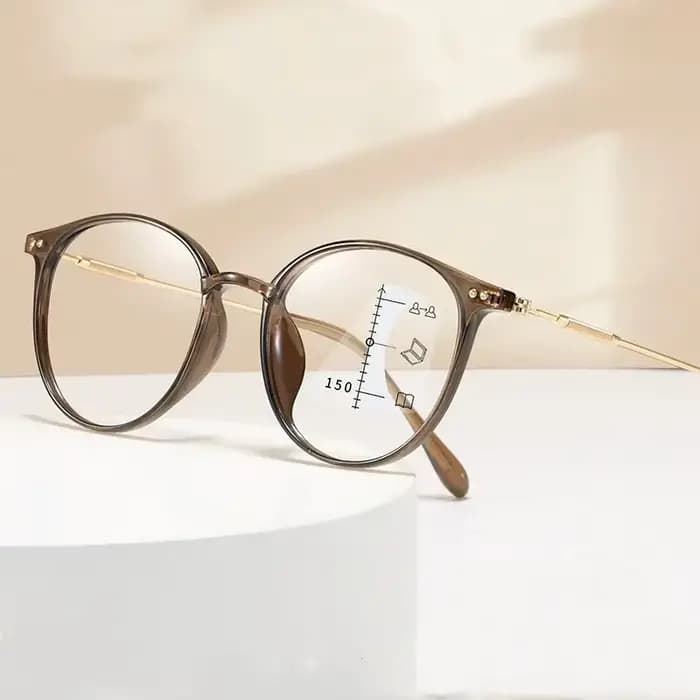 Lunettes de presbytie multifocales à monture ronde pour femmes