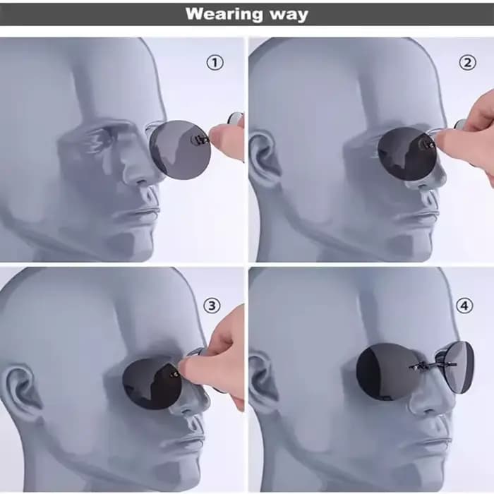 Lunettes de soleil rondes à Clip pour le nez