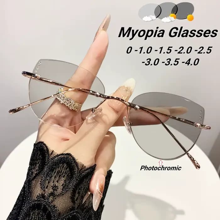 Lunettes de myopie sans cadre HD pour femmes