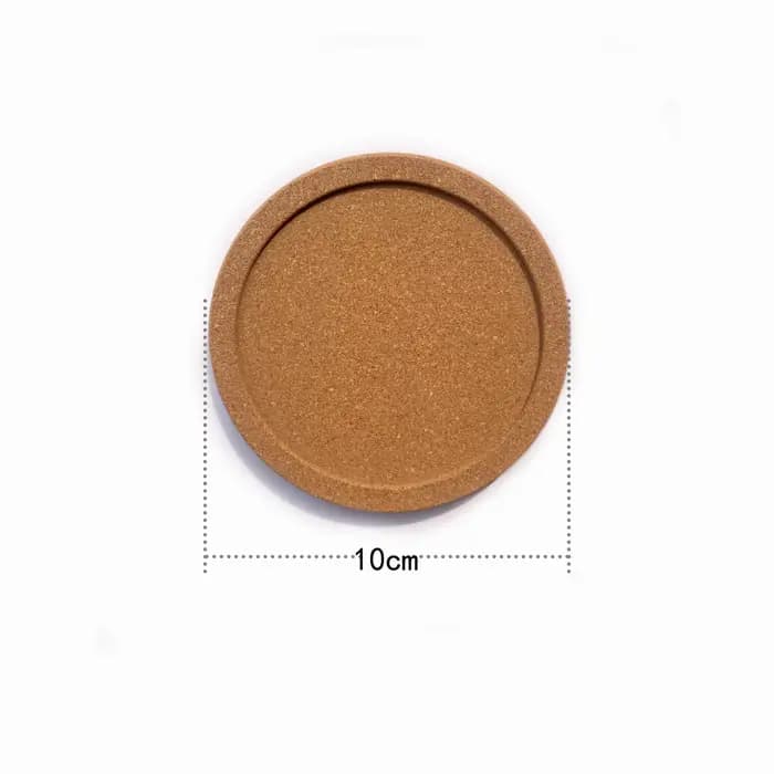 Dessous de verre en liège Concave avec support métallique, dessous de verre d'isolation thermique pour café de bureau, antidérapant, écologique, rond, 8 pièces/boîte