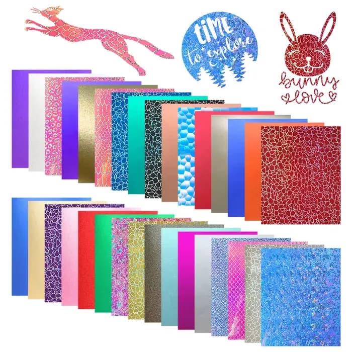 Film adhésif holographique pailleté pour loisirs créatifs, autocollant pour Halloween, Noël, fête, maison, verre, voiture, décoration, 32 couleurs