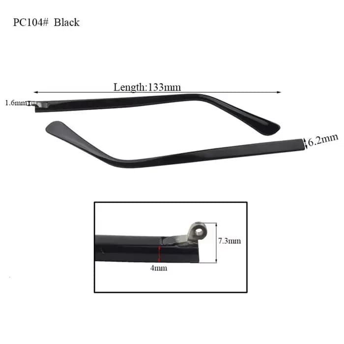 1 paire de branches de lunettes en plastique PC