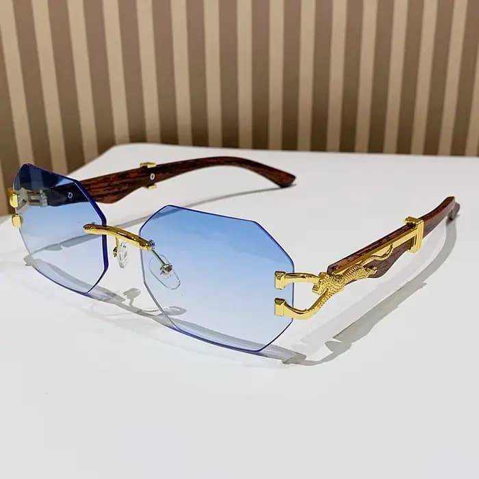 Lunettes de soleil carrées sans bords pour hommes et femmes