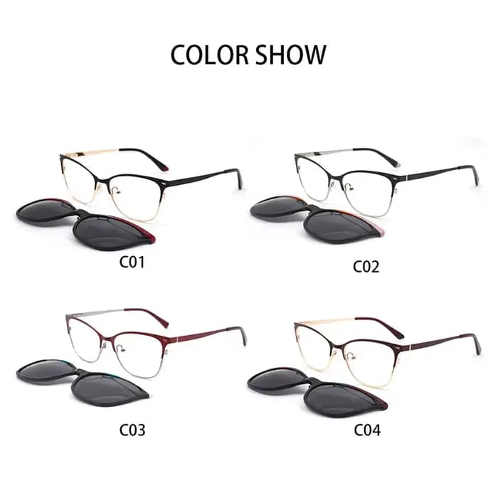 KANDREA 2 en 1 mode lunettes de soleil œil de chat femmes magnétique optique myopie