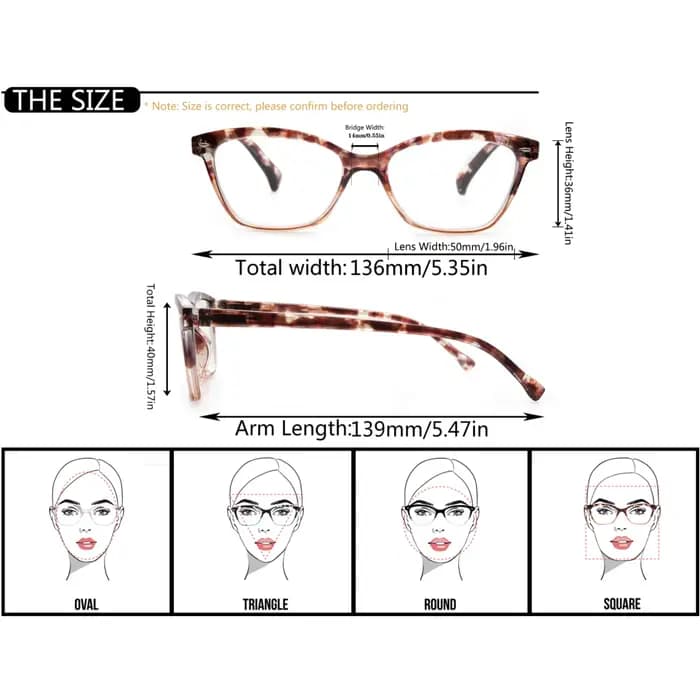 MODFANS lunettes de lecture pour femmes petits lecteurs de visage cadre classique